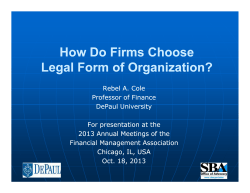 How Do Firms Choose Legal Form of