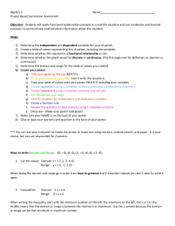 Function, Domain, and range poster assessment