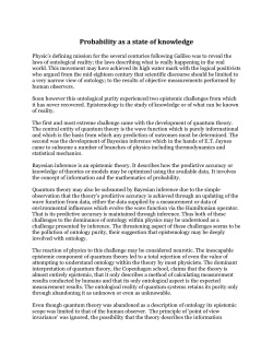 Probability as a state of knowledge