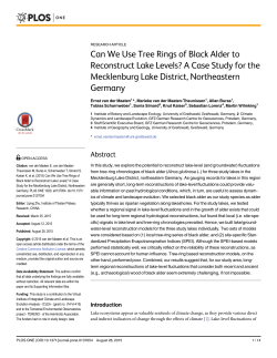 Can We Use Tree Rings of Black Alder to Reconstruct Lake