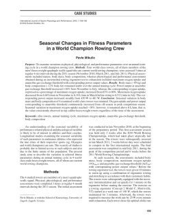 Seasonal Changes in Fitness Parameters in a World Champion