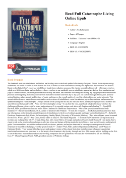 Read Full Catastrophe Living Online Epub