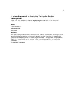 A phased approach to deploying Enterprise Project