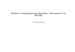 Modern Computational Statistics: Alternatives to MCMC