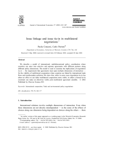 Issue linkage and issue tie-in in multilateral