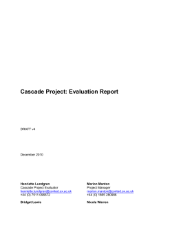 Cascade Project: Evaluation Report