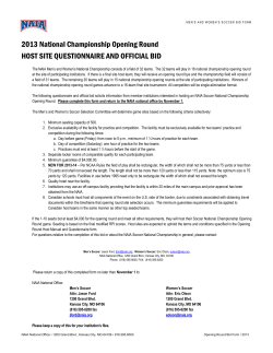 MEN`S AND WOMEN`S SOCCER BID FORM 2013 National