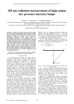 185 nm radiation measurement of high output low