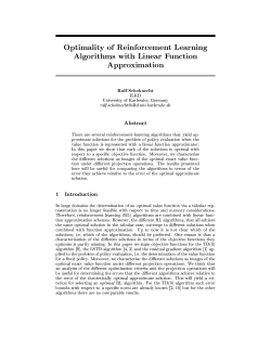 Optimality of Reinforcement Learning Algorithms with Linear