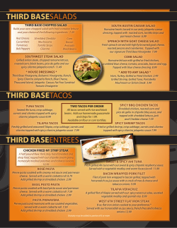 THIRD BASESALADS THIRD BASEENTREES THIRD BASETACOS