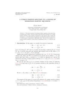a unique positive solution to a system of