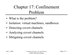 Chapter 17: Confinement Problem - Welcome to nob.cs.ucdavis.edu!