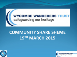 Presentation 19032015 - Wycombe Wanderers Trust