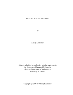 Solvable Markov processes - Department of Mathematics and