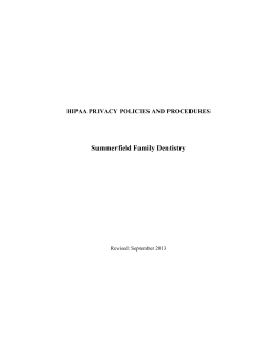 HIPAA PRIVACY POLICIES AND PROCEDURES Summerfield