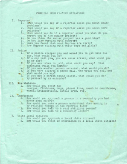 Possible Role Playing Situations, undated (possibly 1964 Freedom