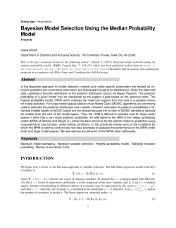 Bayesian Model Selection Using the Median Probability Model