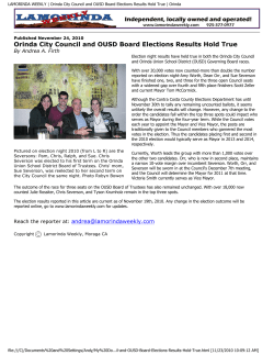 Orinda City Council and OUSD Board Elections Results Hold True