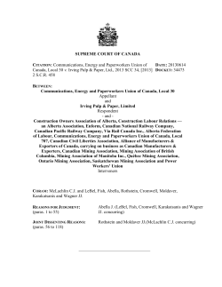 SUPREME COURT OF CANADA Citation: Communications, Energy