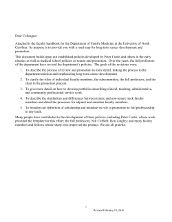 Promotion to Associate Professor - UNC School of Medicine