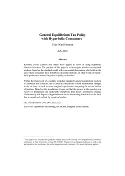 General Equilibrium Tax Policy with Hyperbolic Consumers