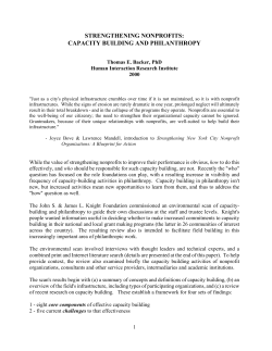 strengthening nonprofits: capacity building and philanthropy