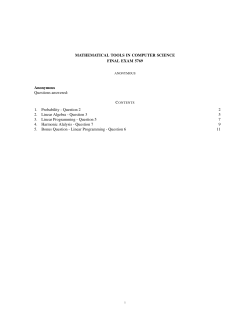 MATHEMATICAL TOOLS IN COMPUTER SCIENCE - Notes