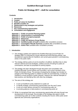 Guildford Borough Council Public Art Strategy 2017 &ndash; draft for