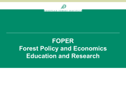 FOPER Forest Policy and Economics Education and Research