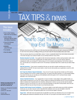 Time to Start Thinking About Year-End Tax Moves