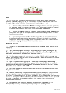 Aims The 2015 British Army Motorsports Association (BAMA), Army