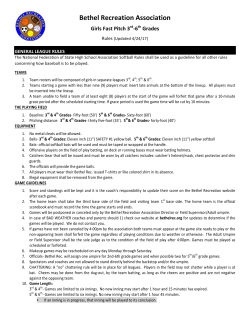 2017 Girls Fast Pitch Rules