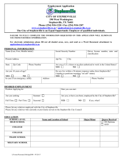 Employment Application - Stephenville Police Department