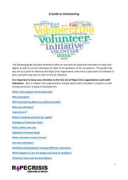 A Guide to Volunteering - Rape Crisis England and Wales
