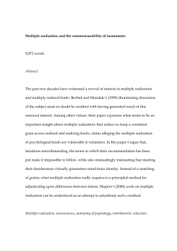 Multiple realization and the commensurability of taxonomies