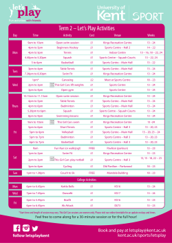 Term 2 &ndash; Let`s Play Activities