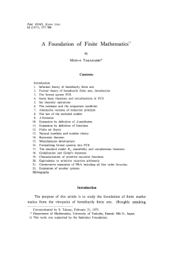 A Foundation of Finite Mathematics1