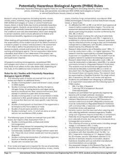 Potentially Hazardous Biological Agents (PHBA) Rules