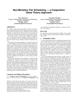 Non-Monetary Fair Scheduling &mdash; a Cooperative Game Theory