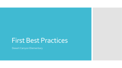 First Best Practices