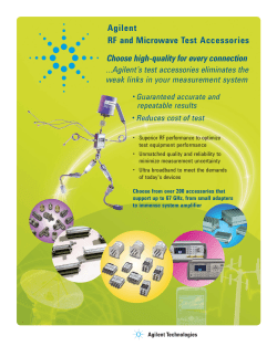 Choose high-quality for every connection Agilent RF and