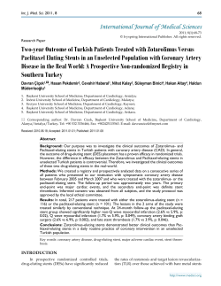 Two-year Outcome of Turkish Patients Treated with Zotarolimus