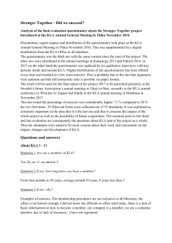 Stronger Together - Did we succeed? Questions and answers