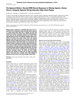 The Opponent Matters - BECS, Department of Biomedical