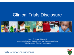 Clinical Trials Disclosure - Yale Center for Clinical Investigation
