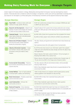 Sixteen targets for the dairy industry`s strategy, Making