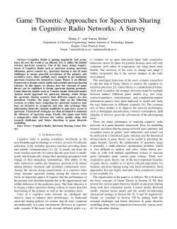 Game Theoretic Approaches for Spectrum Sharing in