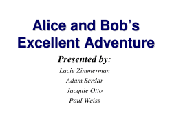 Alice and Bob`s Excellent Adventure - UW