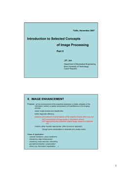 Introduction to Selected Concepts of Image Processing
