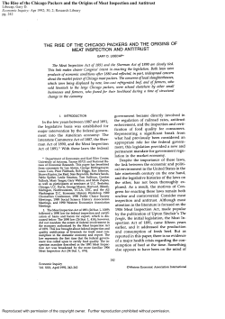 The Rise of the Chicago Packers and the Origins of Meat Inspection